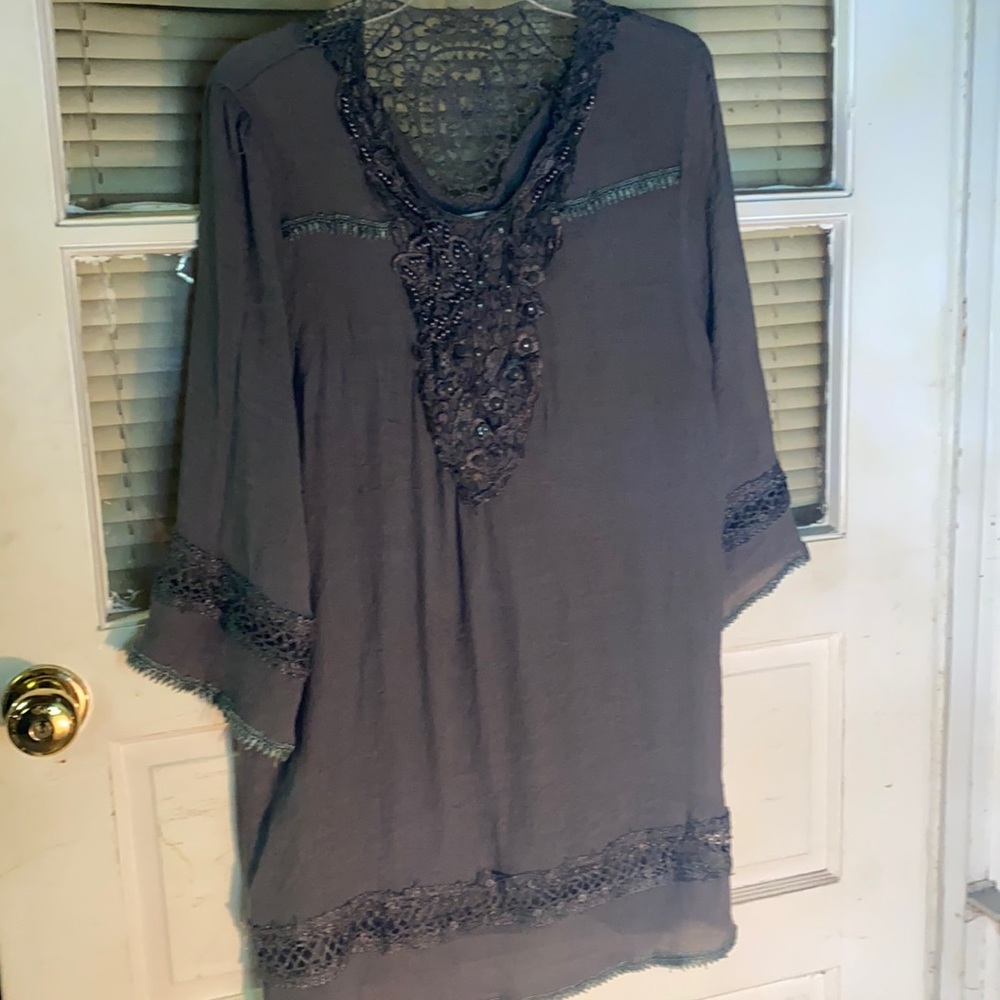 MAD Style 3XL Grey Embroidered Sequined Festival